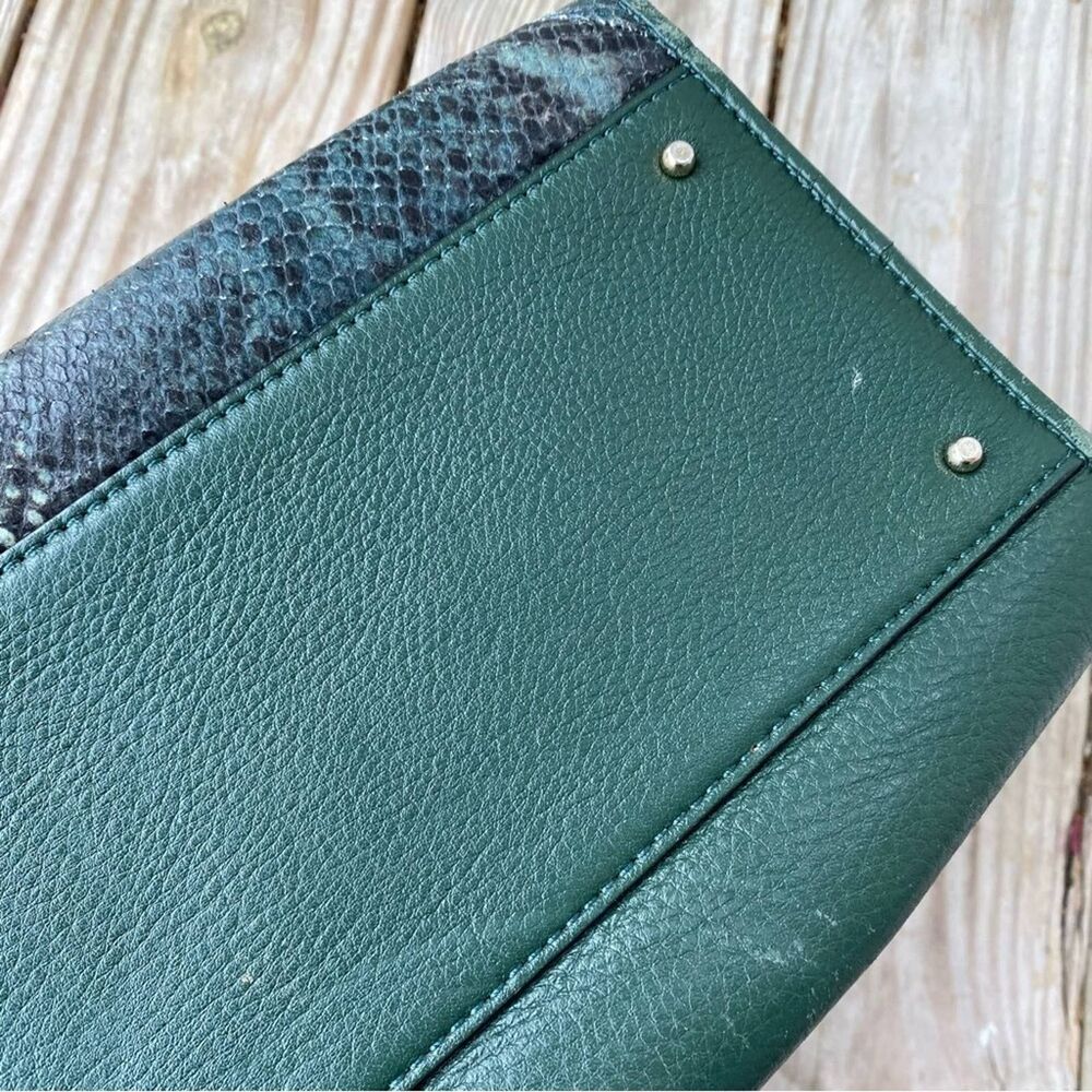 New York Chatham Lane Harlan Satchel Bag Forest Leaf Green Suede - Picture 11 of 12